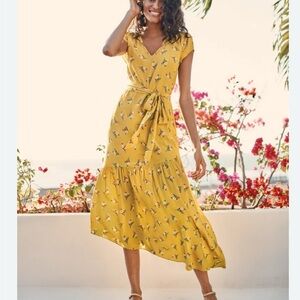 Boden Amy Midi Dress Floral Yellow Dress 2